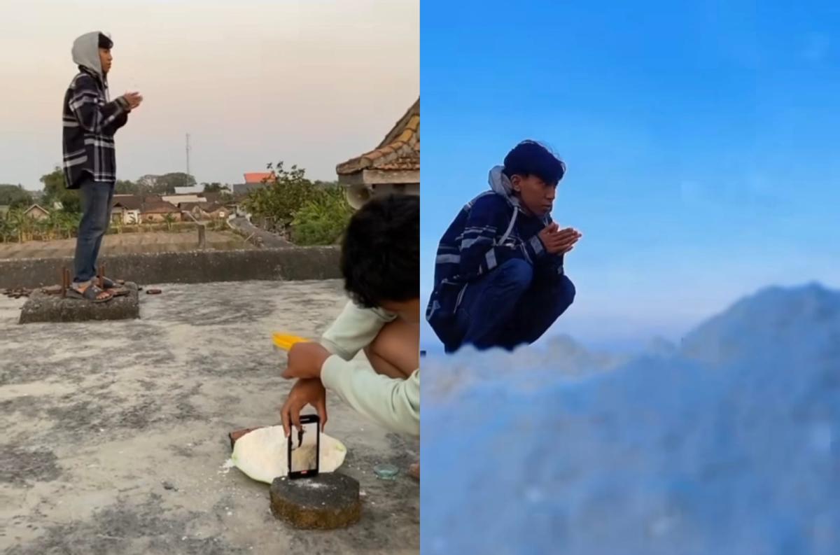 Viral Remaja Menampilkan Tutorial Buat Video Layaknya di Gunung Salju Menggunakan Tepung