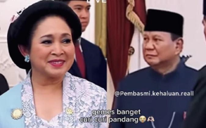 Cie! Prabowo Subianto dan Titiek Soeharto Terciduk Saling Curi Pandang, Bikin Netizen...