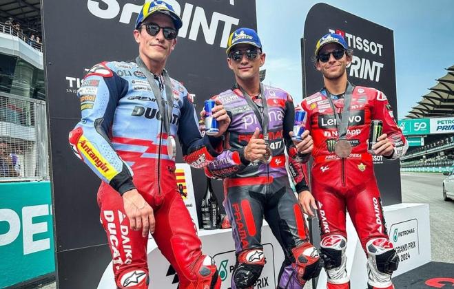 Sprint Race MotoGP Malaysia 2024: Marquez Podium, Bagnaia Crash!