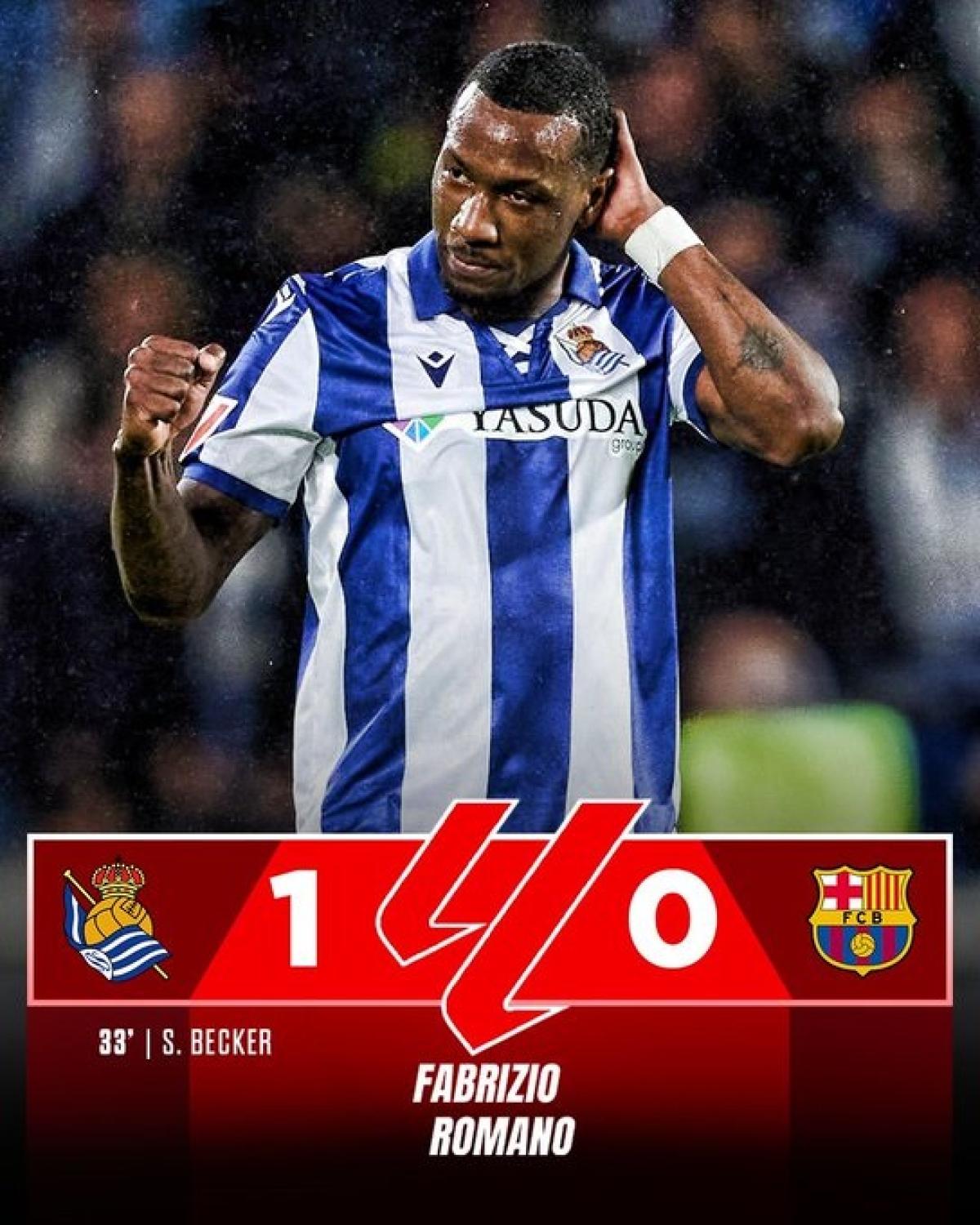 Barcelona Kalah Tipis 0-1 dari Real Sociedad, Kekalahan Kedua di La Liga
