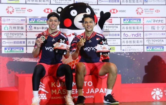 Kalahkan Pasangan Tuan Rumah, Fajar/Rian Juara Kumamoto Japan Masters