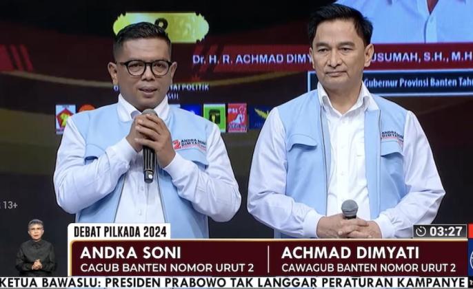 Paparkan Visi Misi di Debat Ketiga, Andra-Dimyati Fokus Pembangunan Infrastruktur, Kesehatan dan...