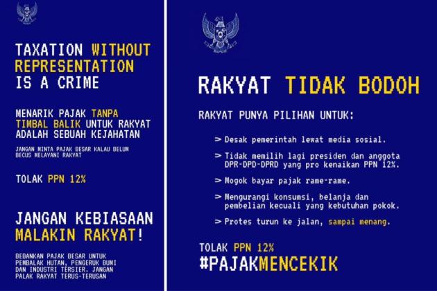 Garuda Biru Hastag #PajakMencekik #Tolak PPN 12% Trending di X: Jangan Kebiasaan Malakin Rakyat!