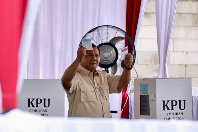 Nyoblos di TPS 008, Prabowo: Menang Kalah Biasa, yang Penting Bekerja untuk Rakyat