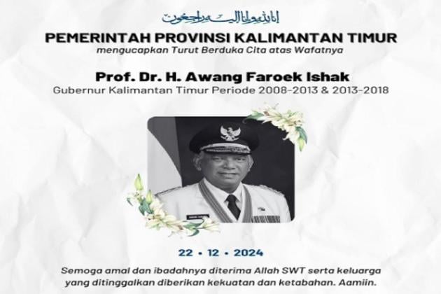 Mantan Gubernur Kaltim Awang Faroek Ishak Meninggal, KPK Akan Terbitkan SP3