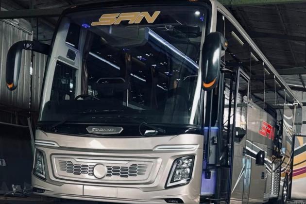 Menggunakan Bodi Supernova, PO SAN Rilis Bus Baru Mesin Golden Dragon