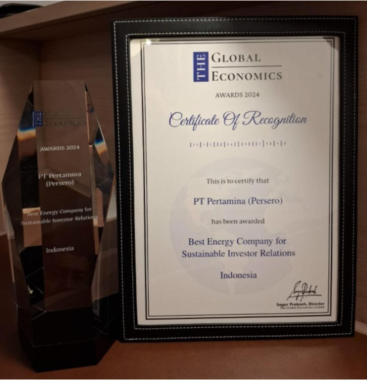 Capaian Positif Pertamina Meraih Penghargaan, Best Energy Company for Sustainable Investor Relations 111532