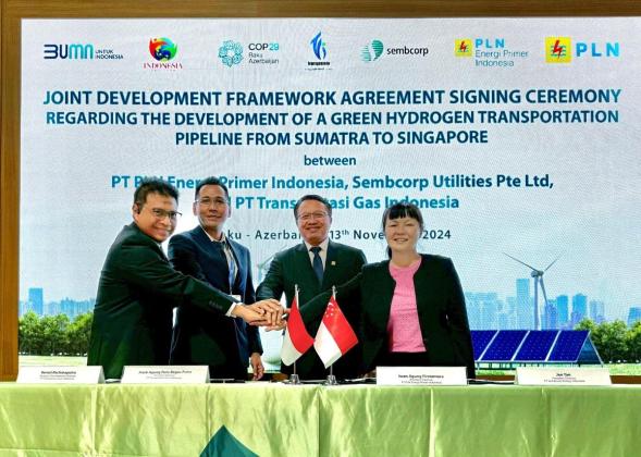 TGI Tandatangani Kerjasama Pembangunan Pipa Hidrogen Indonesia - Singapura