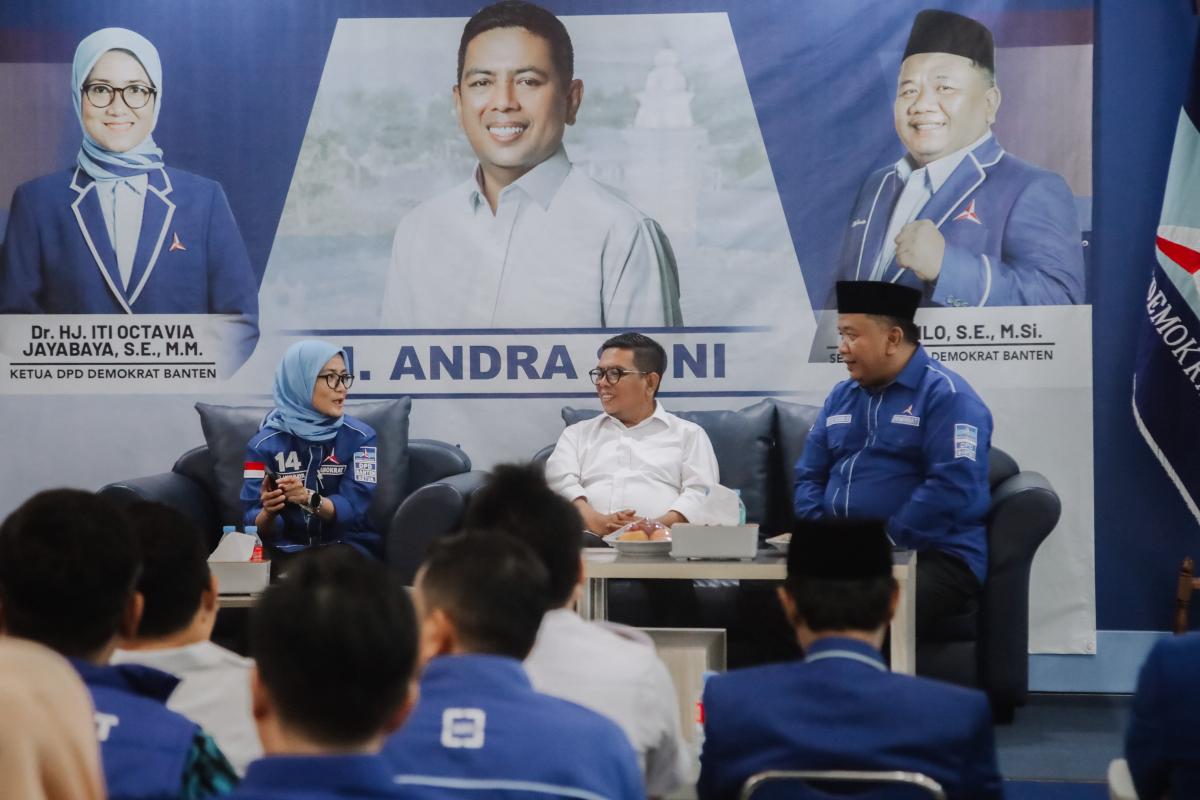 Sambangi Partai Demokrat Banten, Andra Soni Ingin Buka Lapangan Kerja untuk Kemakmuran Masyarakat