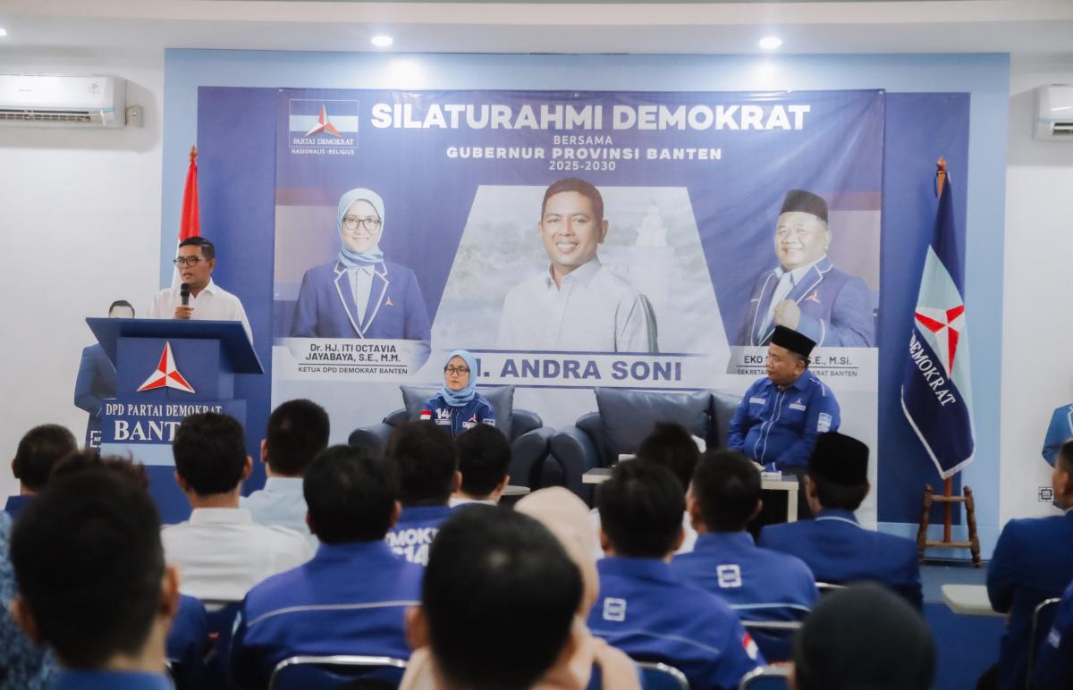 Sambangi Partai Demokrat Banten, Andra Soni Ingin Buka Lapangan Kerja untuk Kemakmuran Masyarakat