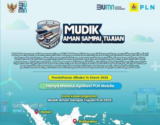 Mudik Gratis PLN Bersama BUMN Dibuka, Begini Cara Daftarnya di Aplikasi PLN Mobile!