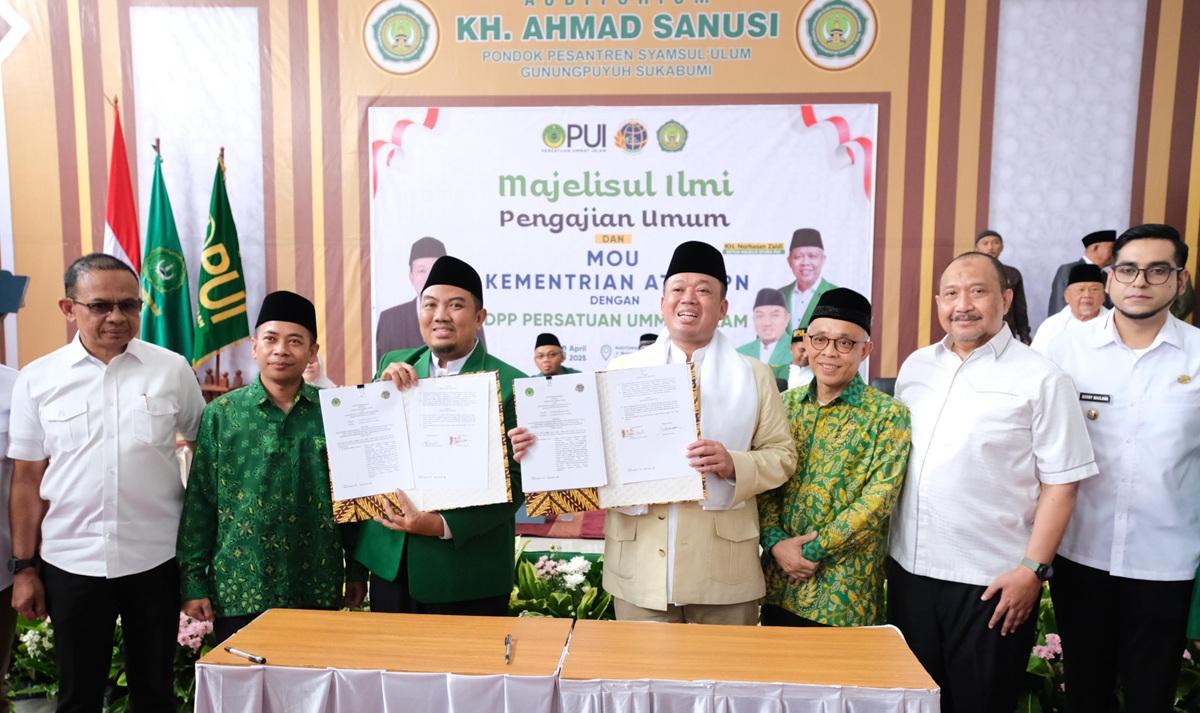 Menteri Nusron dan Ketua DPP PUI Teken MoU, Dorong Pemanfaatan Tanah Wakaf Secara Produktif