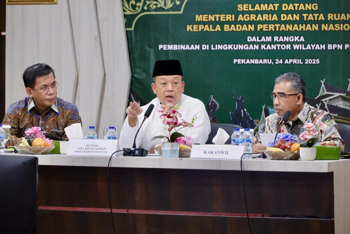 Menteri Nusron Minta Penyelesaian HGU dan Pemetaan Tanah di Riau Jadi Prioritas