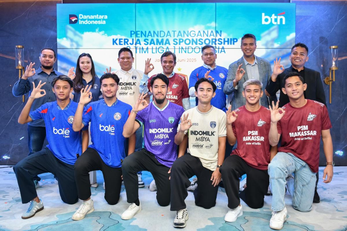 Dorong Kemajuan Sepakbola Indonesia, BTN Kado Sponsor Tiga Club Liga 1 Nasional