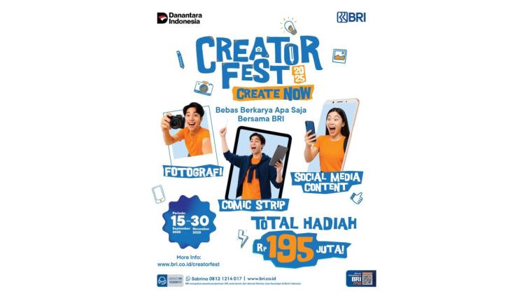 Hadirkan “Creator Fest 2025”, BRI Siapkan Wadah Kreativitas Masyarakat