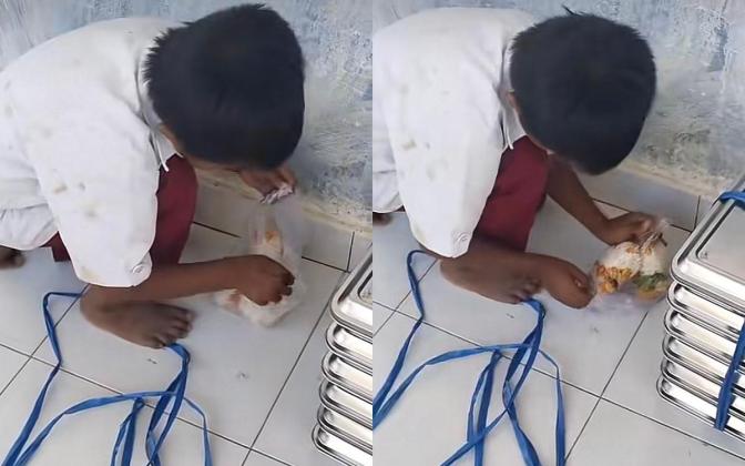 Demi Nenek, Siswa Ini Rela Bawa Pulang Sisa Makanan Bergizi Gratis dari Sekolah
