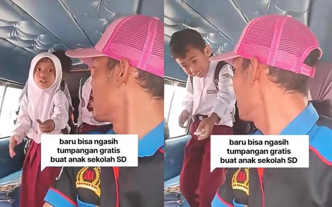 Aksi Mulia Sopir Angkot Ini Bikin Warganet Terharu, Tiap Pagi Antar Anak SD Gratis ke Sekolah
