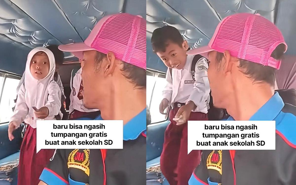 Aksi Mulia Sopir Angkot Ini Bikin Warganet Terharu, Tiap Pagi Antar Anak SD Gratis ke Sekolah