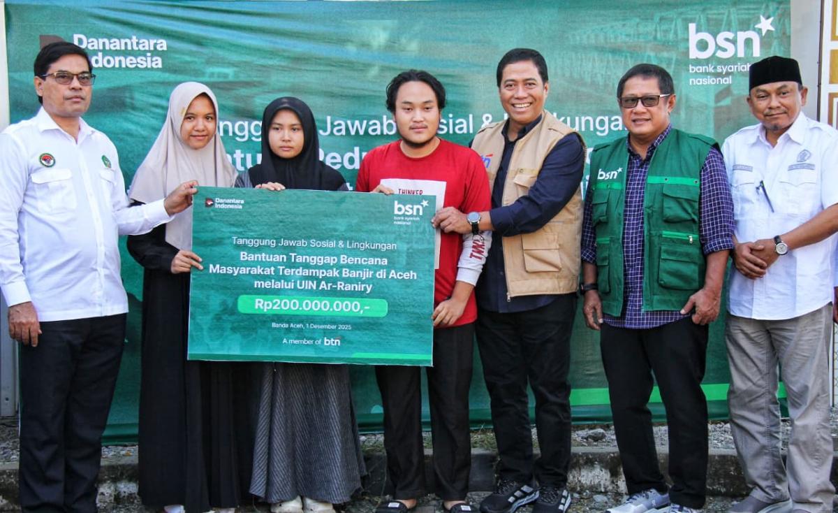 BSN Gelentorkan Dana Rp.1.350.000.000 Bantu Warga Aceh