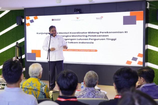 Menteri Koordinator Bidang Perekonomian Tinjau Pelaksanaan Program Pemagangan Nasional di Telkom