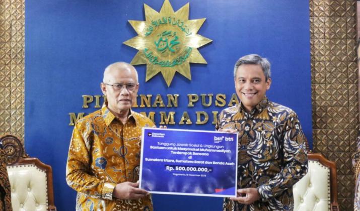 BTN Peduli Bersinergi Bersama Muhammadiyah Salurkan Bantuan Untuk Korban Banjir di Sumatera