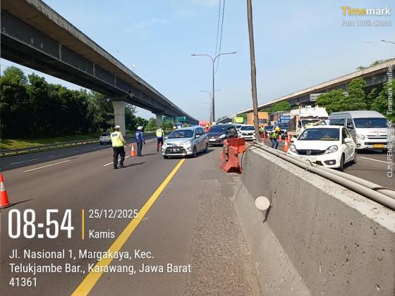 Dukung Kelancaran Nataru, JTT Terapkan Contraflow Tol Jakarta–Cikampek Arah Cikampek