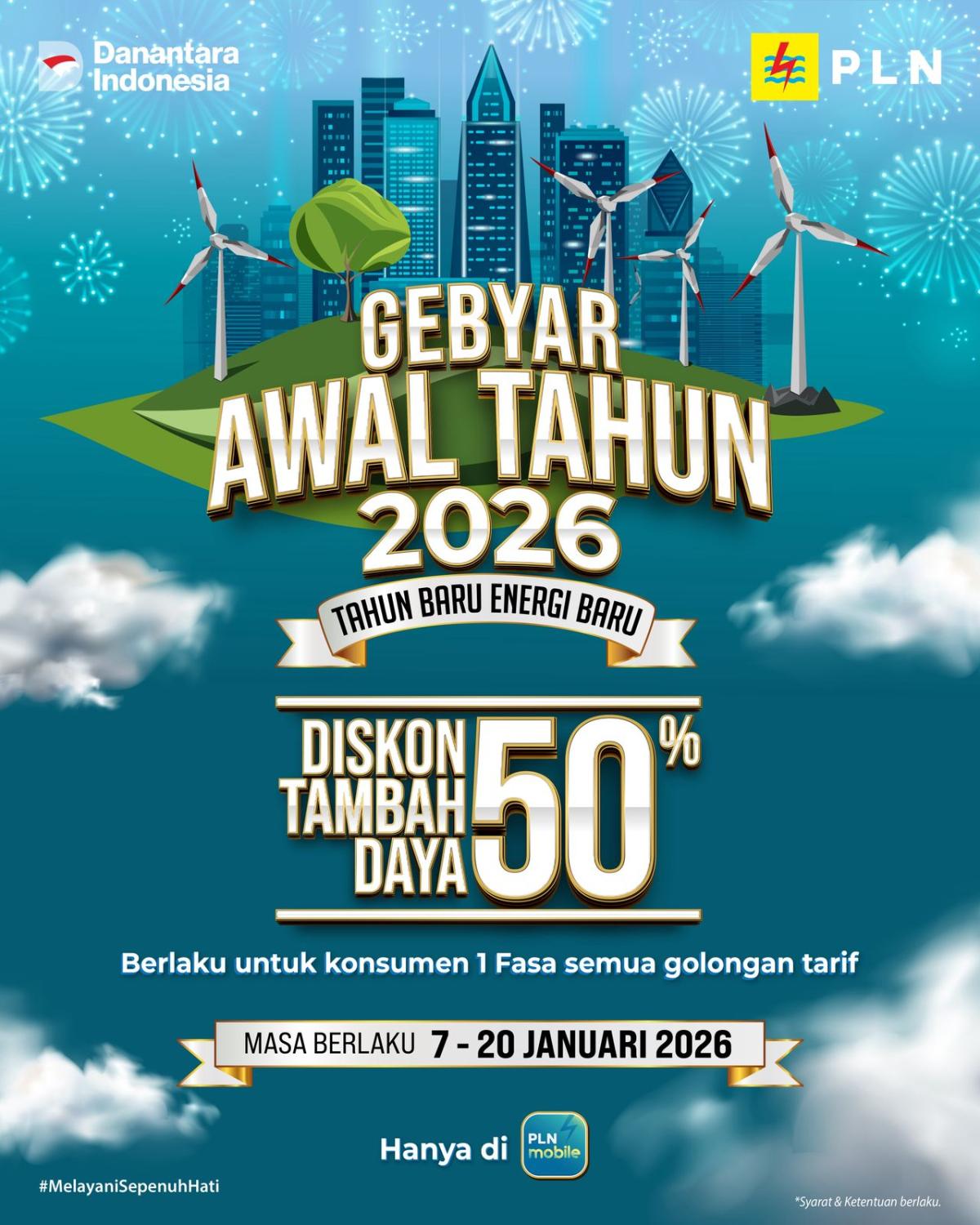 Gebyar Awal Tahun, PLN Beri Promo Tambah Daya Diskon 50%