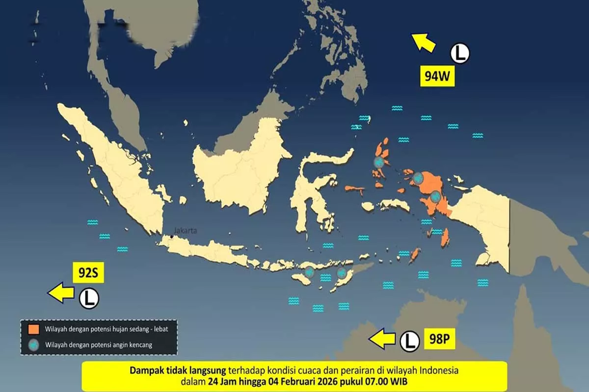 Indonesia Diserbu Tiga Bibit Siklon, BMKG Peringatkan Hujan Lebat di wilayah Ini
