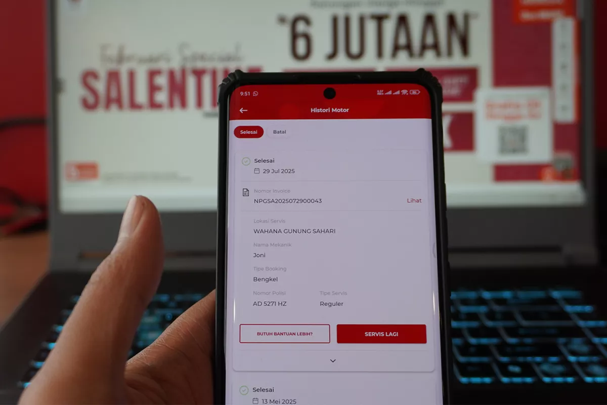 Servis Motor Honda Makin Praktis, Cek Riwayat dan Kwitansi Kini Bisa Lewat Aplikasi Wanda