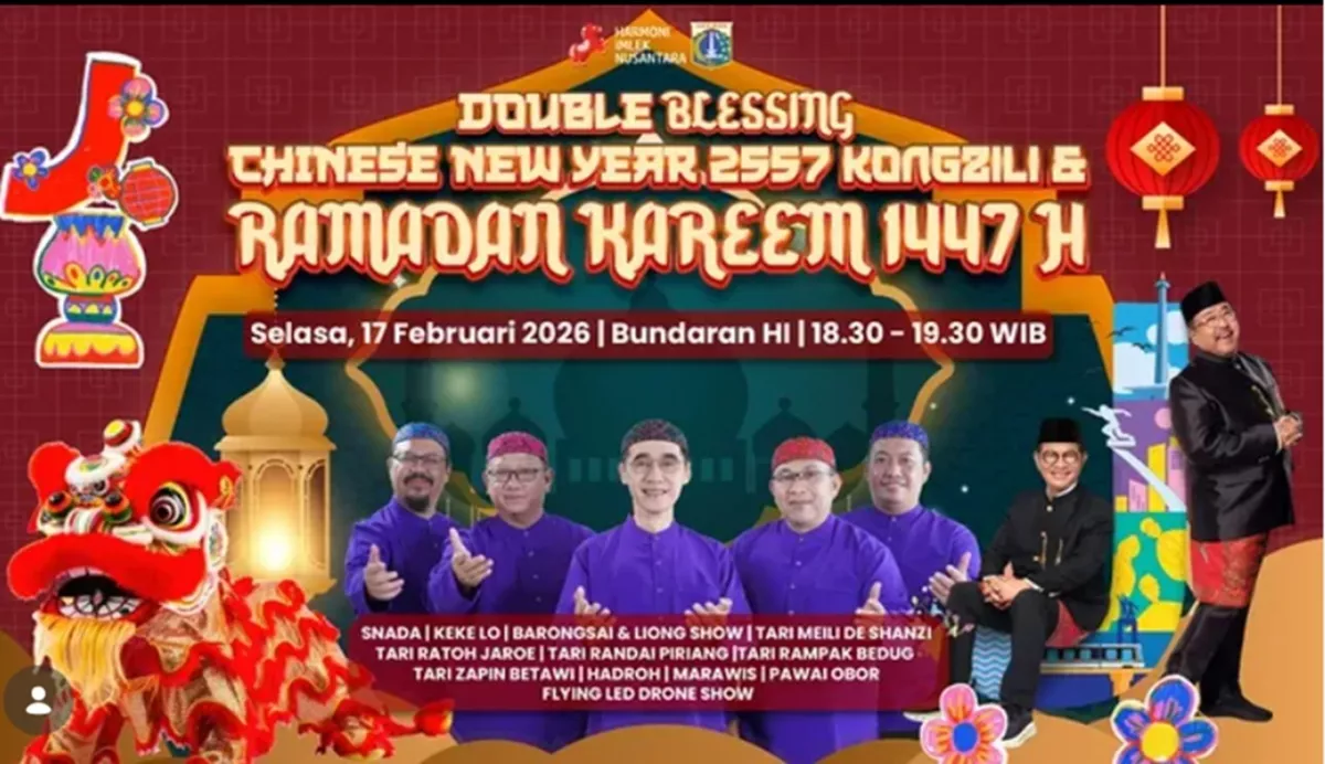 Harmoni di Jantung Kota: Bundaran HI Gelar 'Double Blessing' Imlek dan Ramadan Malam Ini