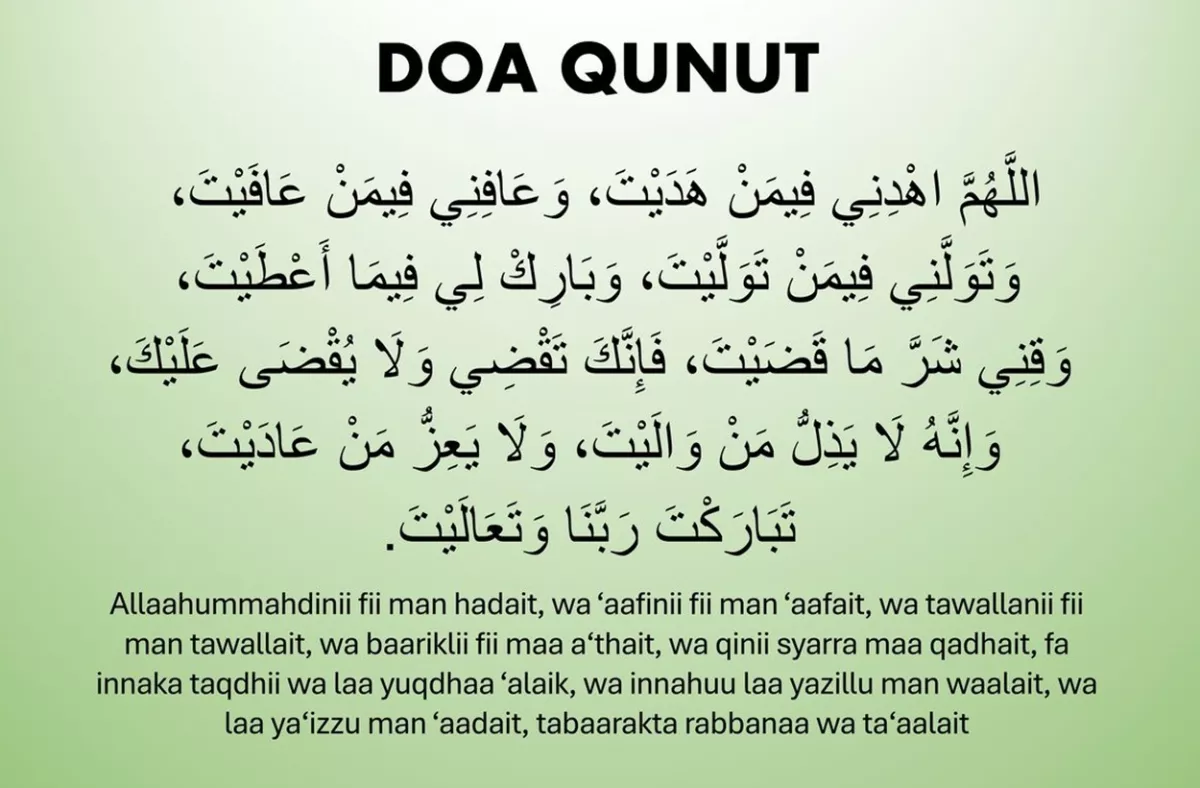 Bacaan Doa Qunut Witir di Pertengahan Ramadan: Arab, Latin dan Maknanya