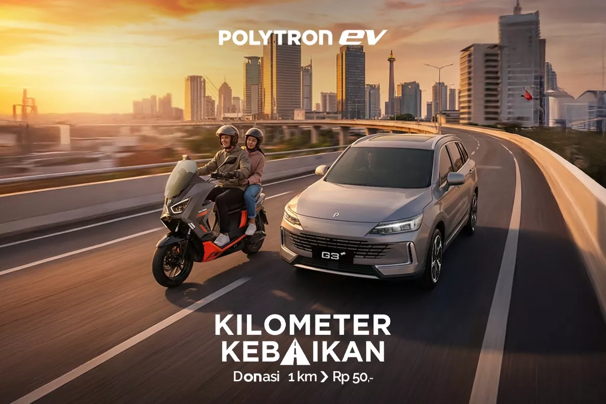 Polytron Kembali Luncurkan #KilometerKebaikan, Konversi Setiap Kilometer Perjalanan dengan Motor Listrik Polytron Jadi Donasi