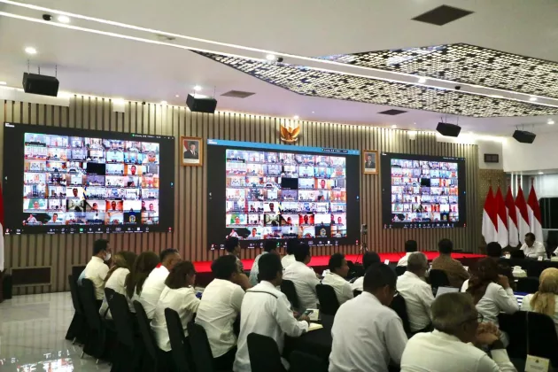 Gelar Rapim, Menteri ATR/Kepala BPN Minta Jajaran Matangkan Penyelarasan Data Jelang Penetapan LSD di 12 Provinsi