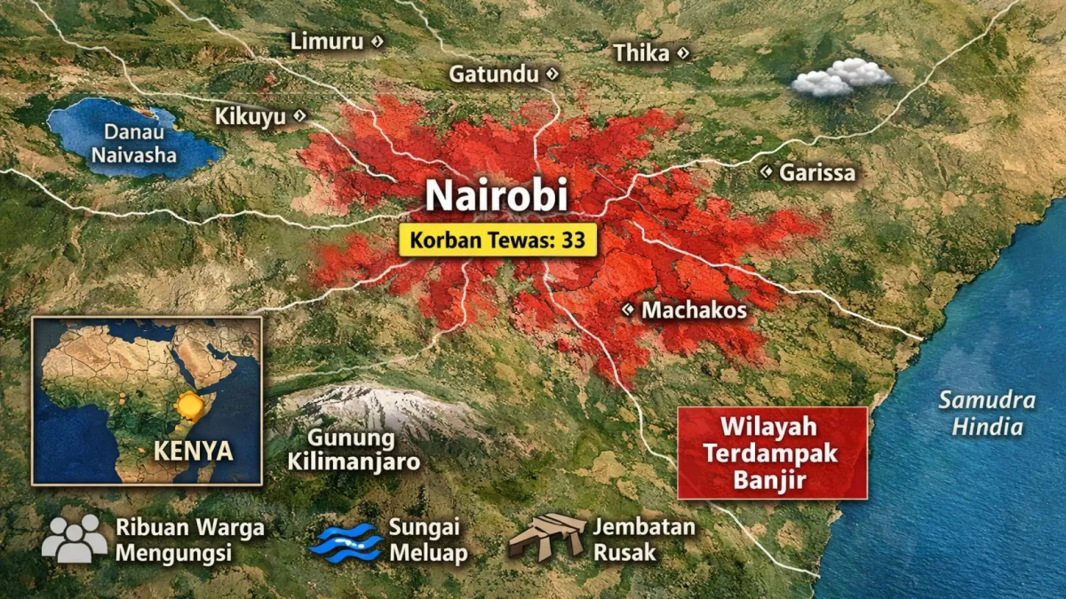 Banjir Dahsyat Terjang Kenya, Puluhan Tewas dan Ribuan Warga Mengungsi
