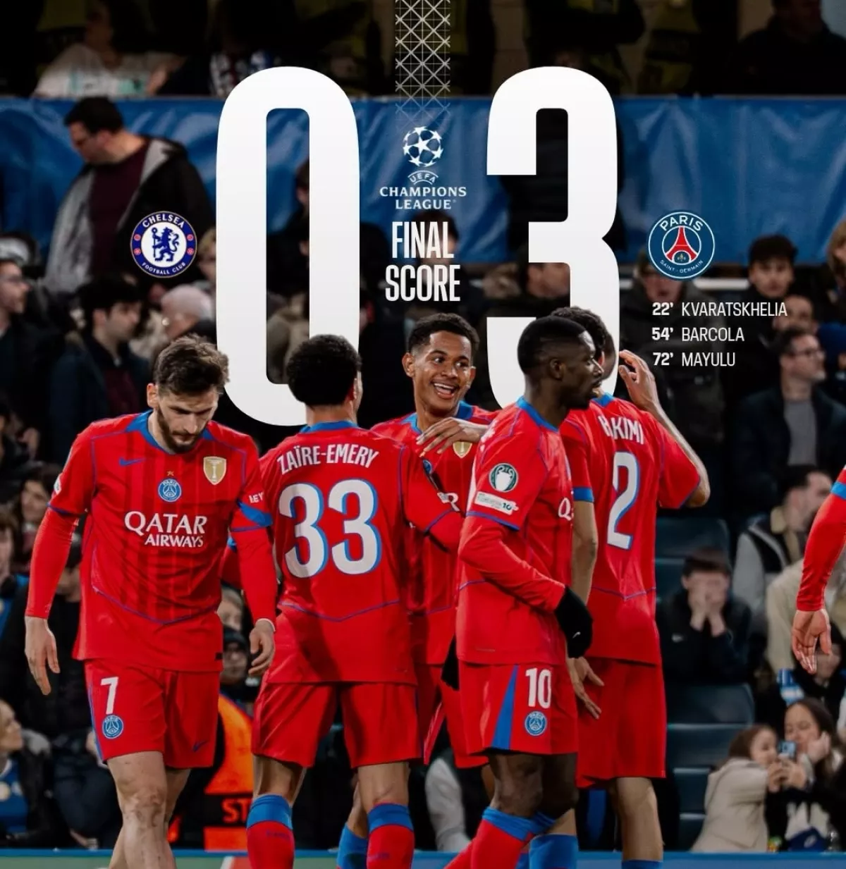 PSG Perkasa, Chelsea Hancur Lebur dengan Agregat 8-2, Les Parisiens Ke Perempat Fina Liga Champions
