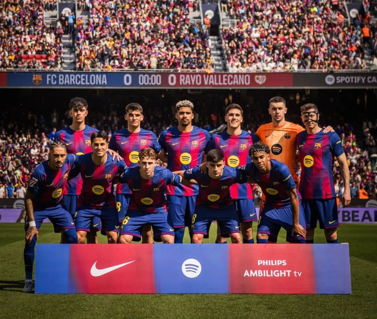 Liga Spanyol: Sundulan Araujo Antar Barcelona Menang Tipis atas Rayo Vallecano