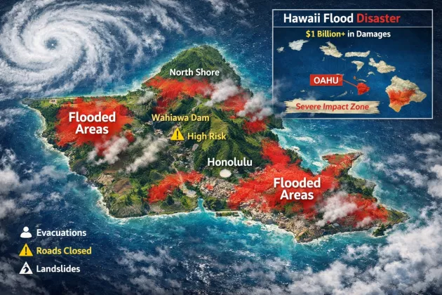 Banjir Dahsyat Hantam Hawaii, Kerugian Tembus Rp15 Triliun