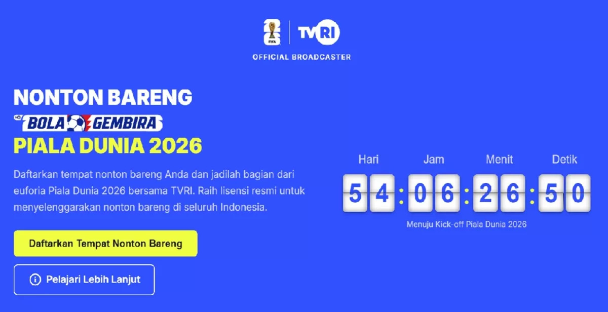 PELUANG CUAN! Cara Daftar Nobar Piala Dunia 2026 RESMI dari TVRI untuk Kafe & Restoran