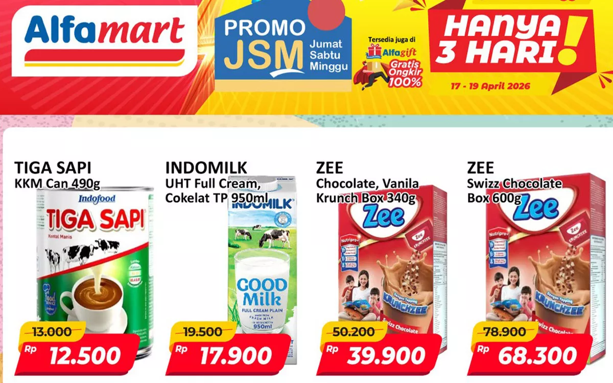 Promo JSM Alfamart Hari Ini 19 April 2026: Mi Instan & Susu Anak Diskon Gede-gedean!