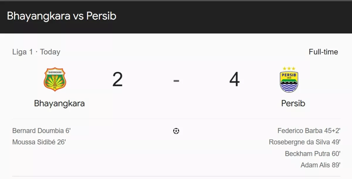 Persib HAJAR Bhayangkara 4-2