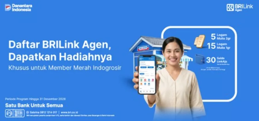 Perkuat Ekosistem Keagenan, BRILink Agen Siap Panen Hadiah Emas Lewat Program Spesial