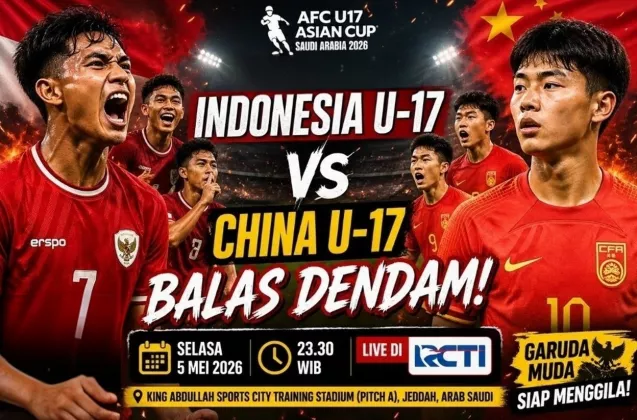 BESOK MALAM! Garuda Muda vs China di Piala Asia U-17 2026 Jam 23.30 WIB: MISI BALAS DENDAM 