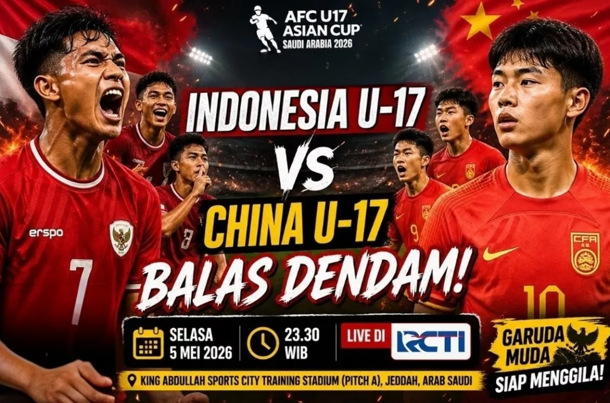 BESOK MALAM! Garuda Muda vs China di Piala Asia U-17 2026 Jam 23.30 WIB: MISI BALAS DENDAM 
