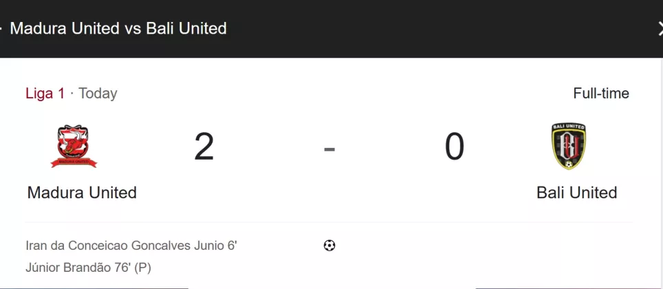 FULL DRAMA! Madura United Bungkam Bali United 2-0, Penalti Jadi Sorotan
