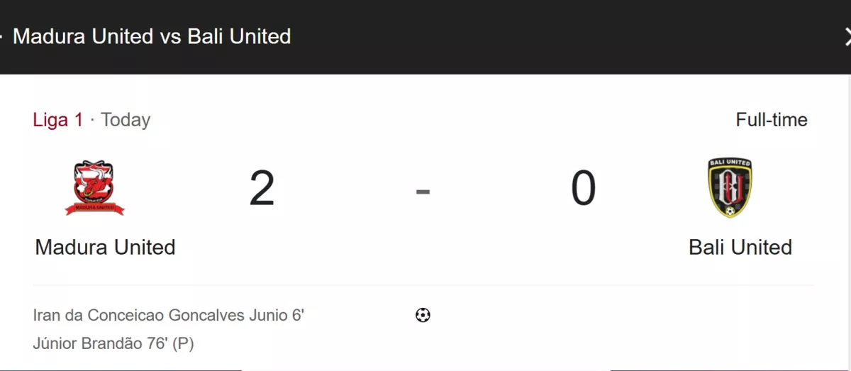 FULL DRAMA! Madura United Bungkam Bali United 2-0, Penalti Jadi Sorotan