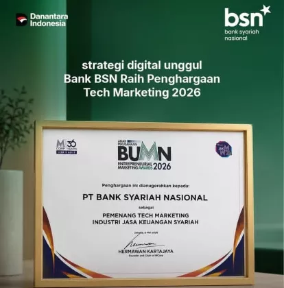 Bank Syariah Nasional Raih Penghargaan Tech Marketing BUMN Award 2026, Bukti Inovasi Digital Makin Kuat