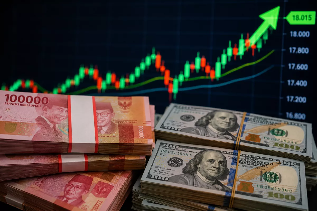 Rupiah Tembus Rp18.015 per Dolar AS, Tekanan Global dan Sentimen Domestik Jadi Pemicu