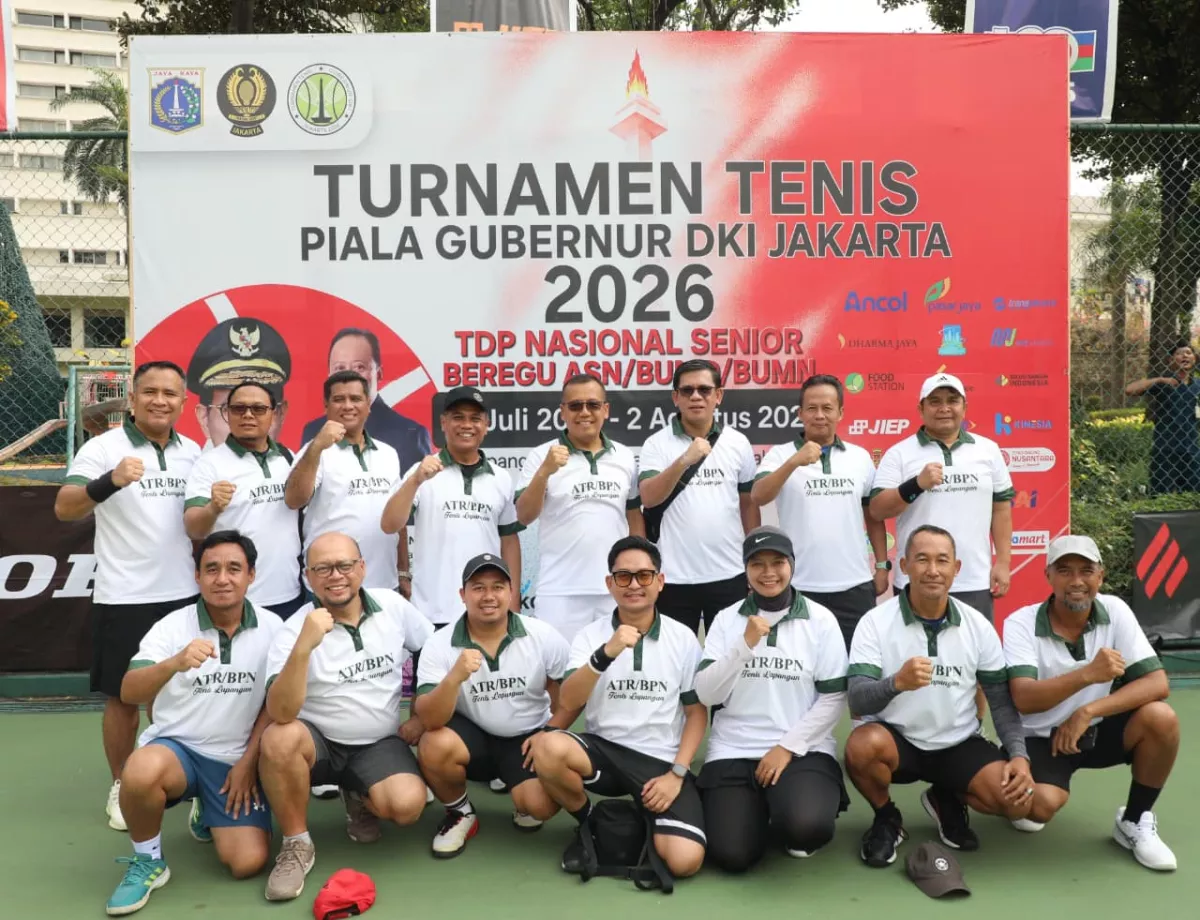Bangun Soliditas Melalui Olahraga, Kementerian ATR/BPN Berpartisipasi dalam Turnamen Tenis Piala Gubernur DKI Jakarta 2026
