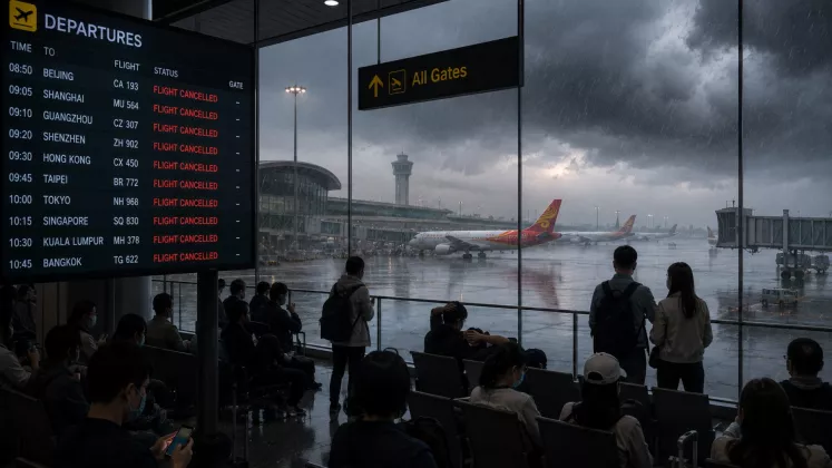 Topan Dolphin Bikin Shanghai Lumpuh, Ratusan Penerbangan Kembali Dibatalkan
