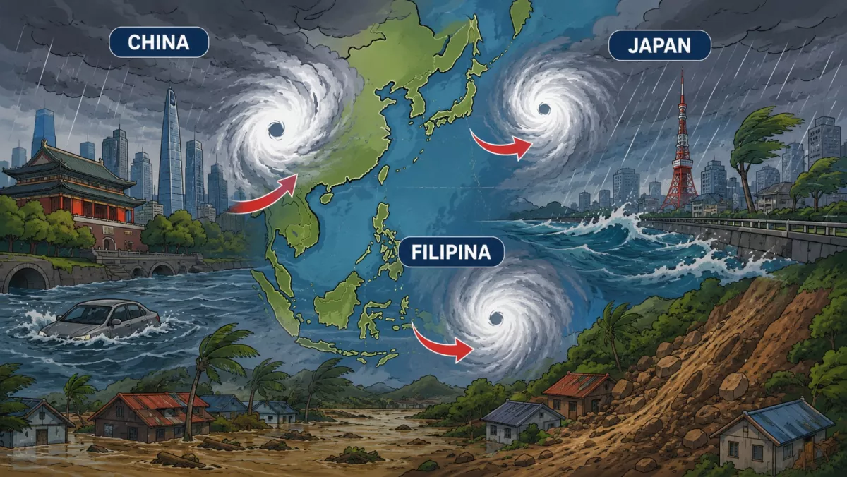 Tiga Badai Hantam Asia dalam Sepekan, Jutaan Warga Terdampak